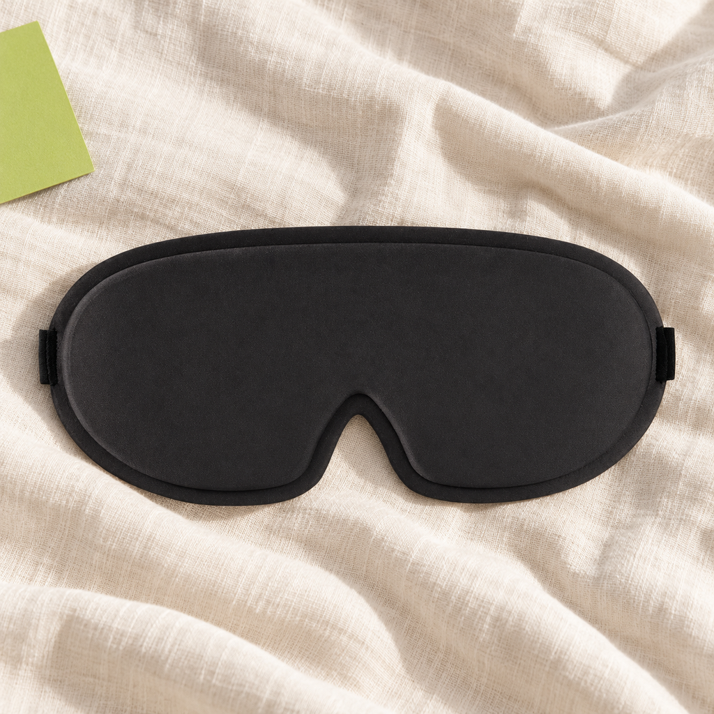 Illustrative AI-generated scene of the draft black round mask on linen; not a customer or supplier photograph.